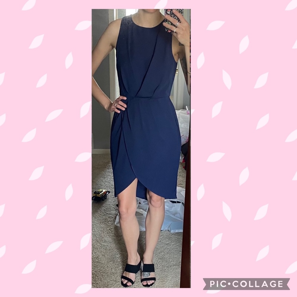 Blue tulip hem dress